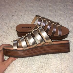 Gold Platform Sandals